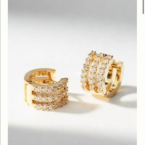 Anthropologie Triple Stack Hoop Earrings